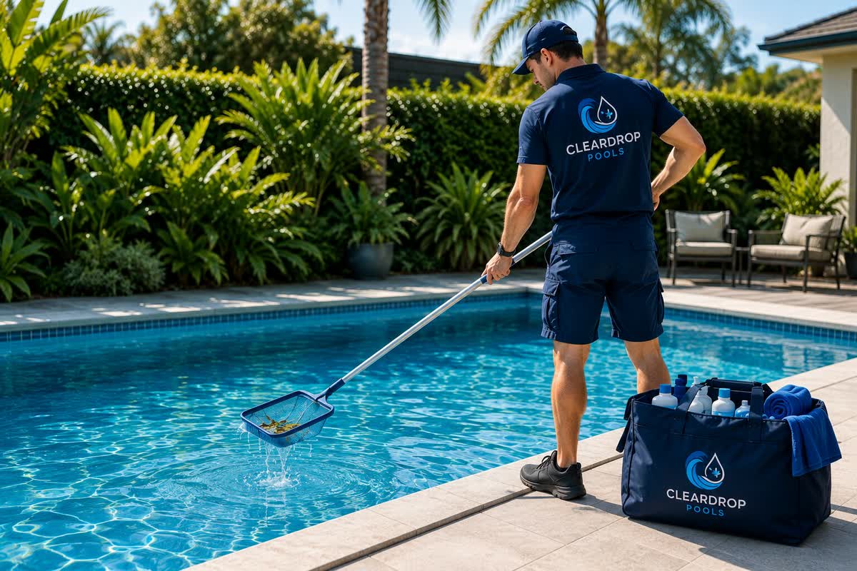 ClearDrop technicians on site at a Sydney pool